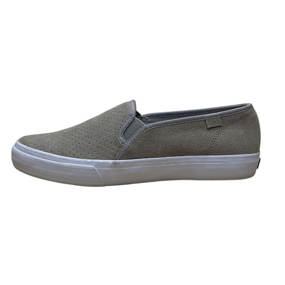Keds Women’s Grey Suede Perforated Pattern Slip-On  Flat Sneakers Size 7.5 - Picture 4 of 8